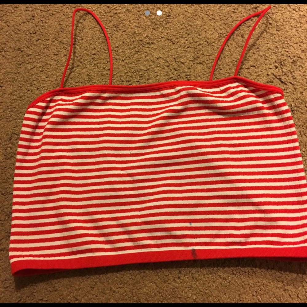 Red and White Crop Top